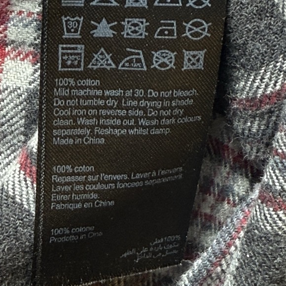 ALLSAINTS Gaines Long‎ Sleeve Flannel Shirt Men's M Plaid Button Up Ramskull - Picture 7 of 11